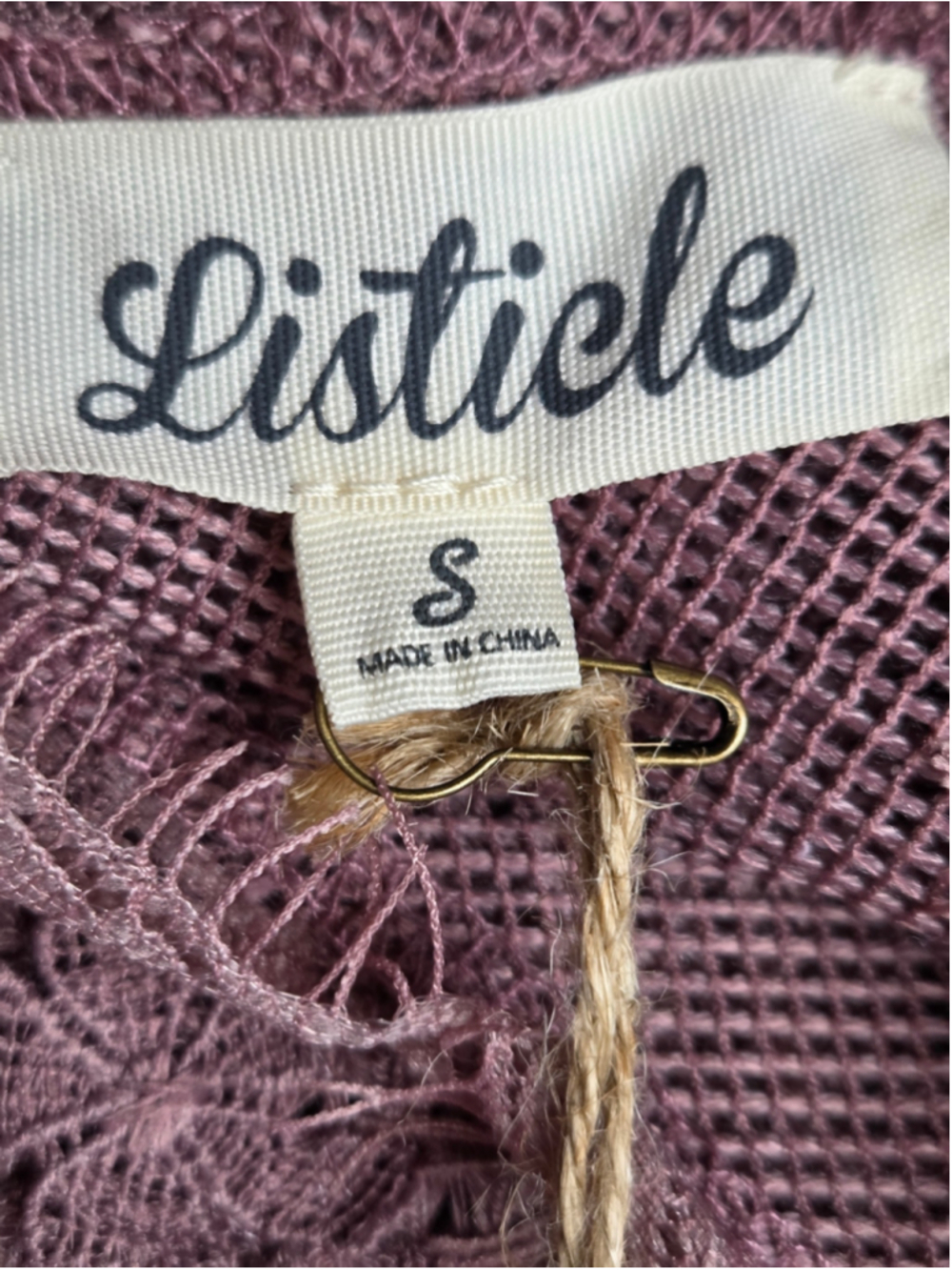 NWT Listicle Dusty Rose Sweater Feminine Boho Cottagecore Cozy Romantic Size S - Picture 4 of 6